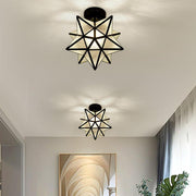 Multi-Pointed Star Semi-Flush Mount Ceiling Light - Metal & Glass