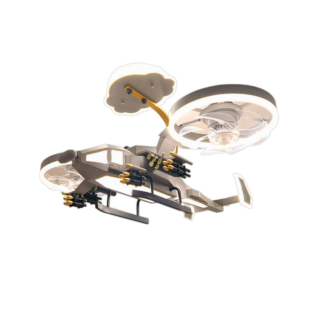 Kids Airplane Ceiling Fan Light with Remote Control & Inbuilt LED