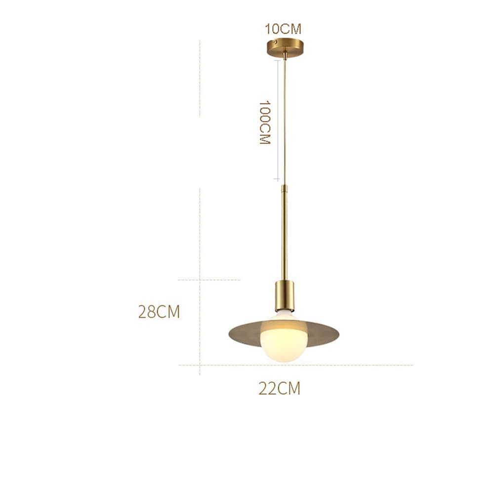 Modern Gold Metal Ball Pendant Light with Adjustable Height