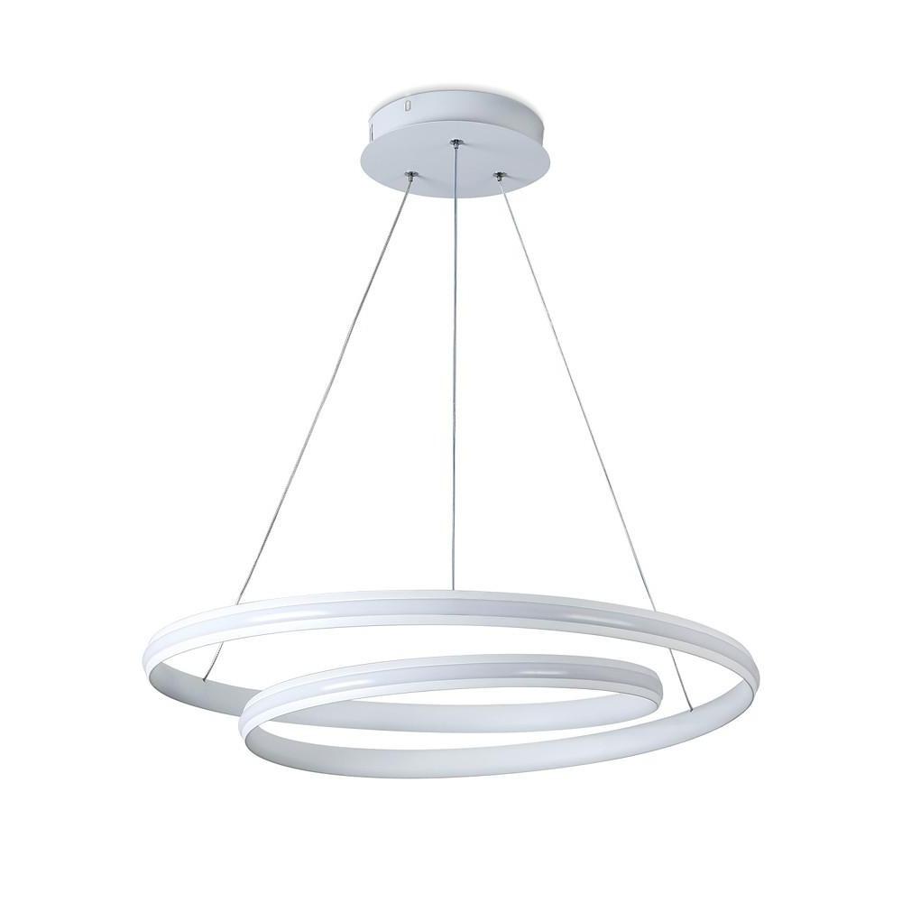 18" Spiral LED Dimmable White Modern Adjustable Pendant Light