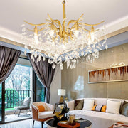 Crystal Metal LED Chandelier 9-Light Contemporary Pendant