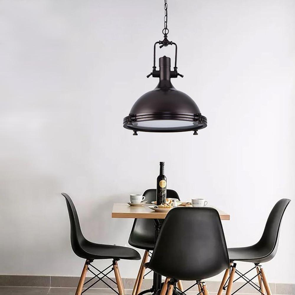 Industrial Lantern Metal Pendant Light with Adjustable Chain