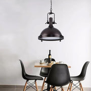 Industrial Lantern Metal Pendant Light with Adjustable Chain