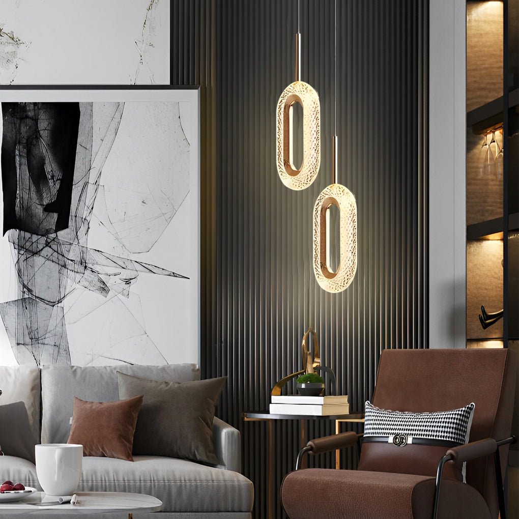 Modern Gold LED Pendant Light with 3-Step Dimming | Geometric Design