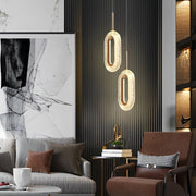 Modern Gold LED Pendant Light with 3-Step Dimming | Geometric Design