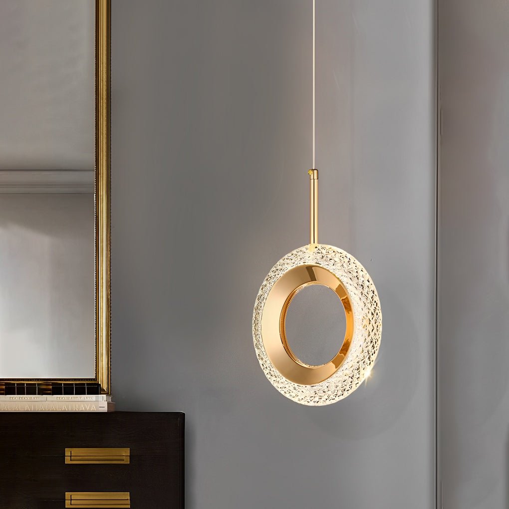 Modern Gold LED Pendant Light with 3-Step Dimming | Geometric Design