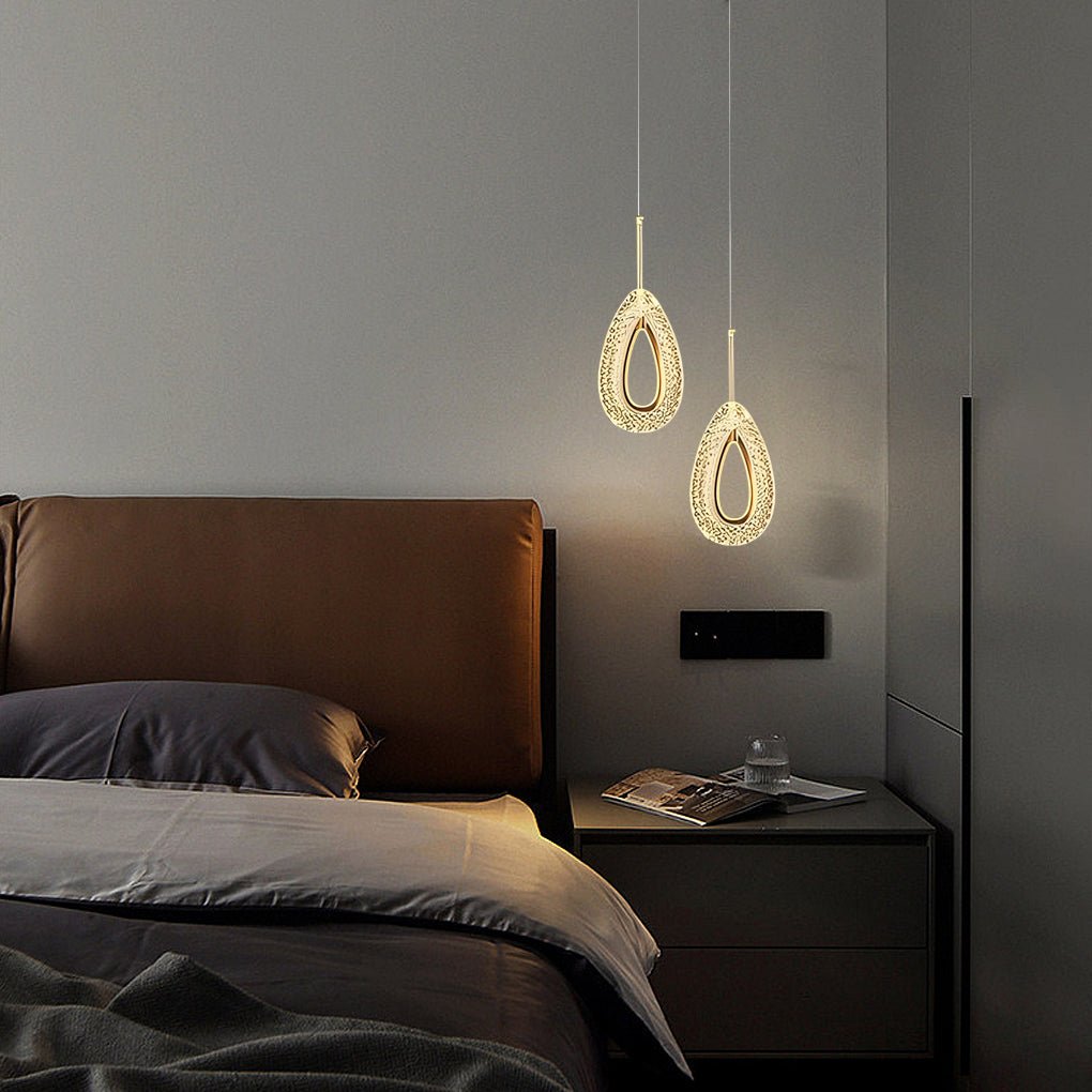 Modern Gold LED Pendant Light with 3-Step Dimming | Geometric Design
