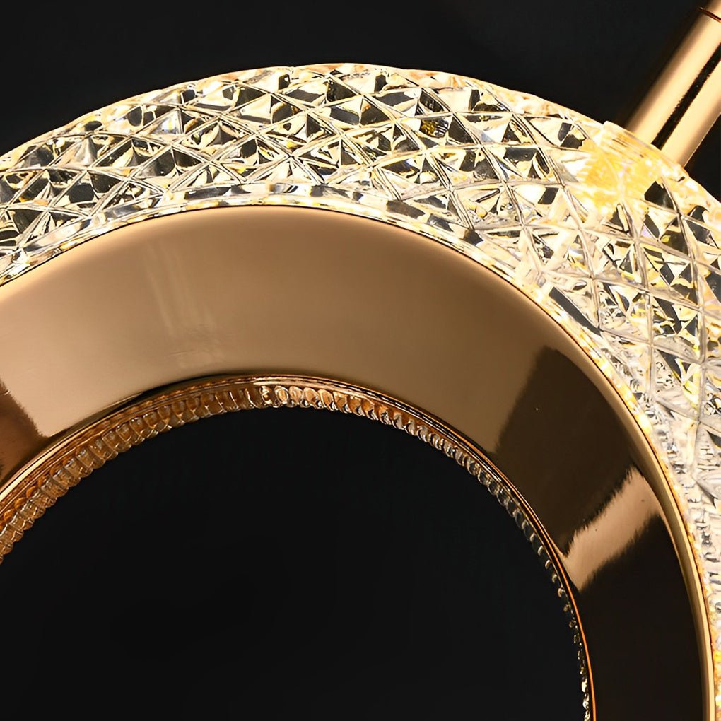 Modern Gold LED Pendant Light with 3-Step Dimming | Geometric Design