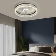 Modern Circular Bubble LED Ceiling Fan Light with Acrylic Shade