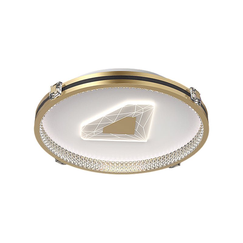 Modern Geometric Crystal Flush Mount LED Ceiling Light with Dimming