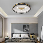 Modern Geometric Crystal Flush Mount LED Ceiling Light with Dimming