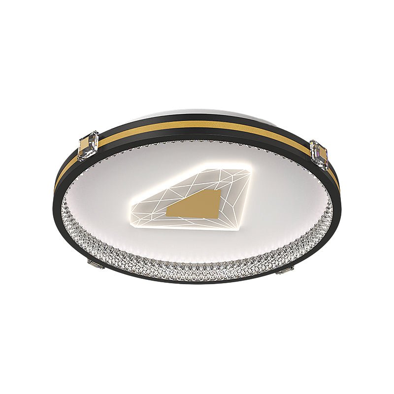 Modern Geometric Crystal Flush Mount LED Ceiling Light with Dimming