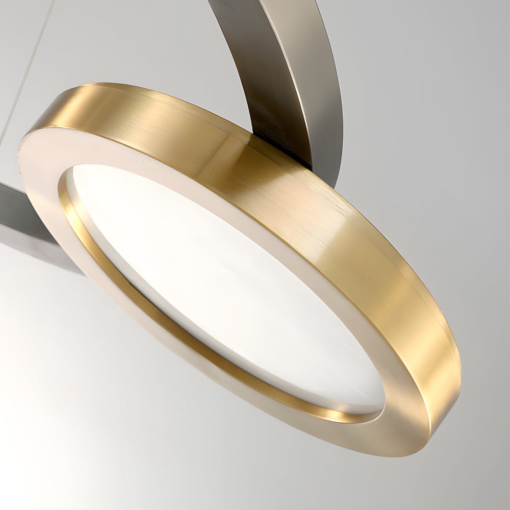 Multi-Ring LED Chandelier in Brass & Black Finish