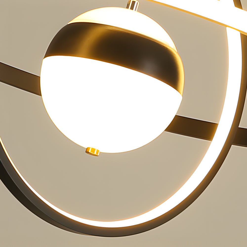 Modern Circular Rings Pendant Chandelier with 3-Step Dimming