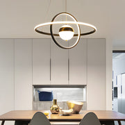 Modern Circular Rings Pendant Chandelier with 3-Step Dimming