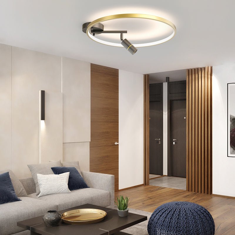 Modern Circular LED Ceiling Light with Adjustable Spotlights