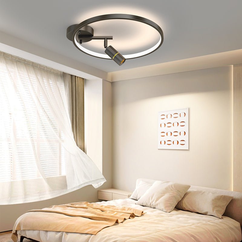 Modern Circular LED Ceiling Light with Adjustable Spotlights