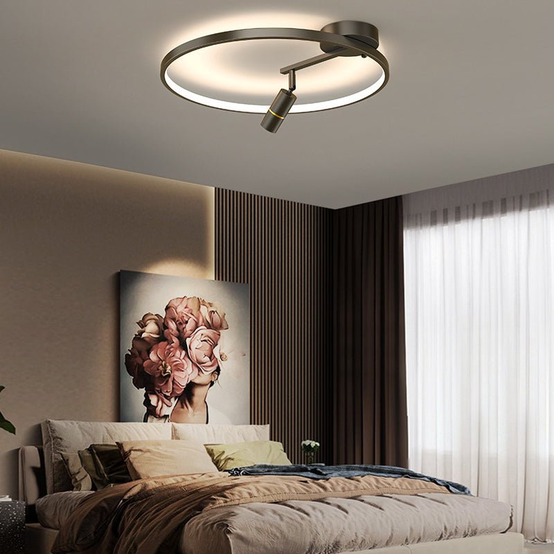 Modern Circular LED Ceiling Light with Adjustable Spotlights