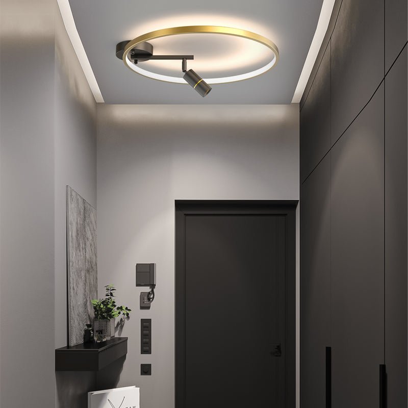 Modern Circular LED Ceiling Light with Adjustable Spotlights
