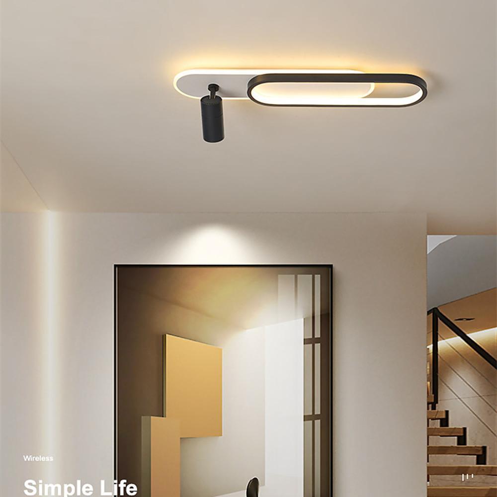Modern LED Flush Mount Ceiling Light with Adjustable Spotlight