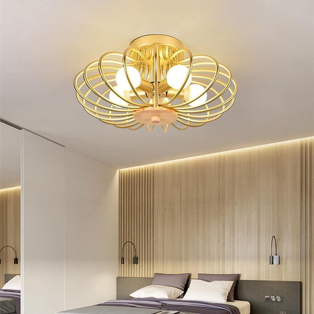 Modern Metal Globe Flush Mount Ceiling Light – 3 or 4 Lights