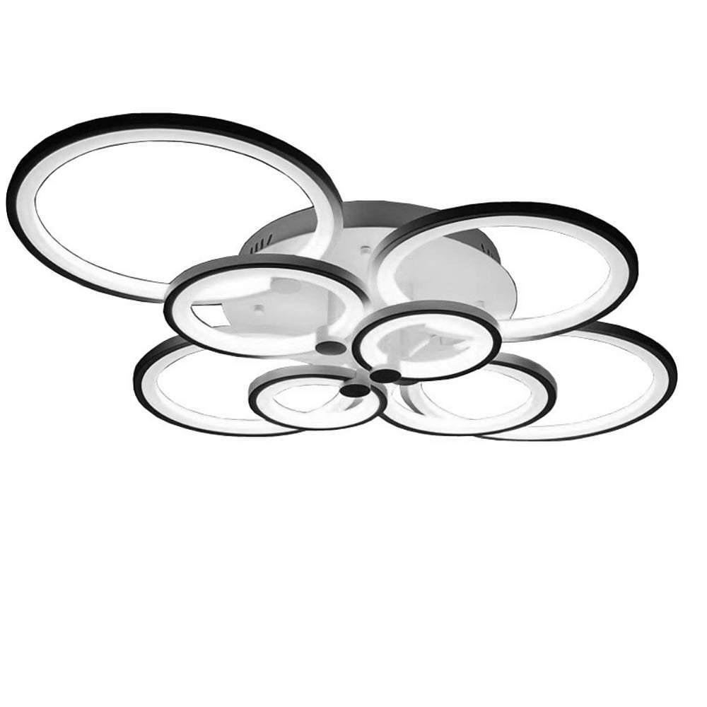 Modern Semi Flush Mount Light with Overlapping Rings - LED Ceiling