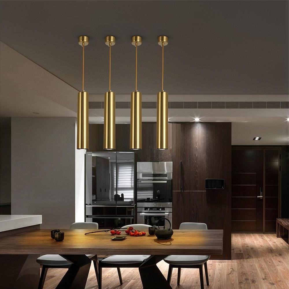 Linear Metal Pendant Light Industrial Kitchen Island Lighting