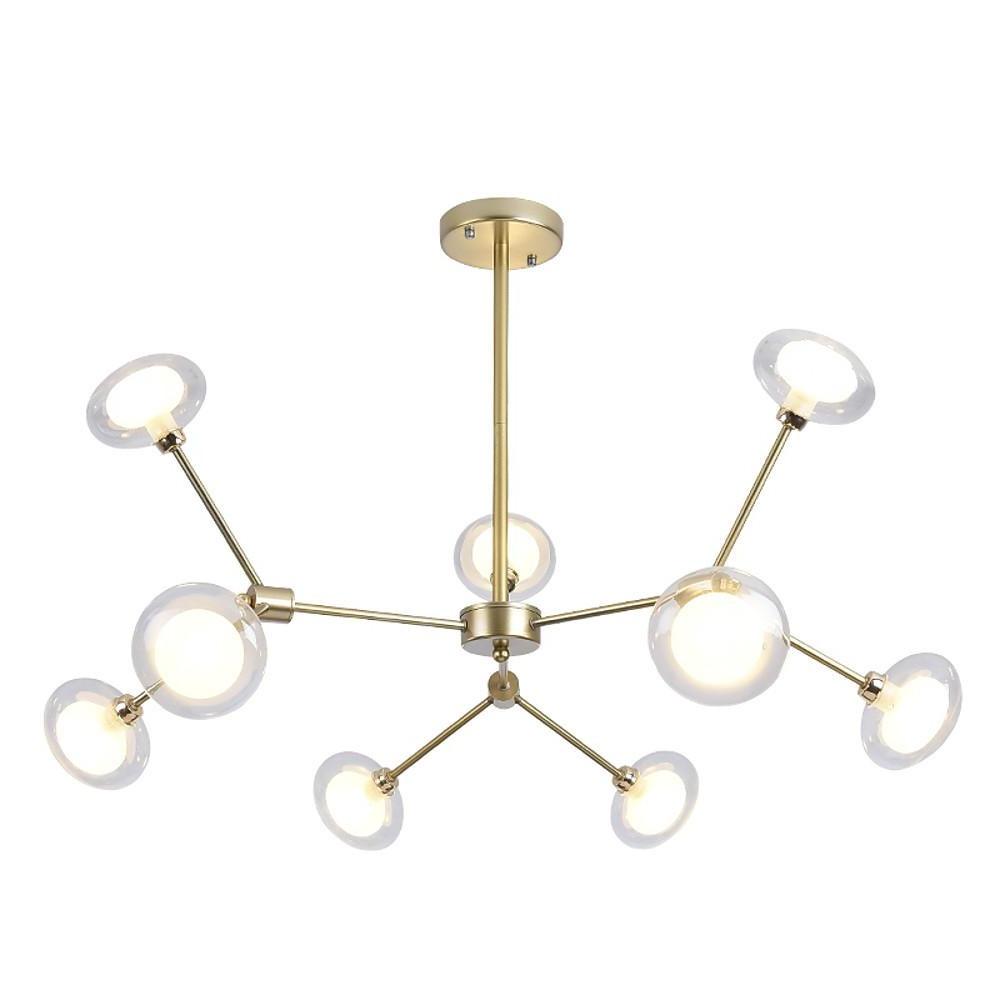 9-Light Glass Sputnik Chandelier - Nordic Modern Cluster Pendant