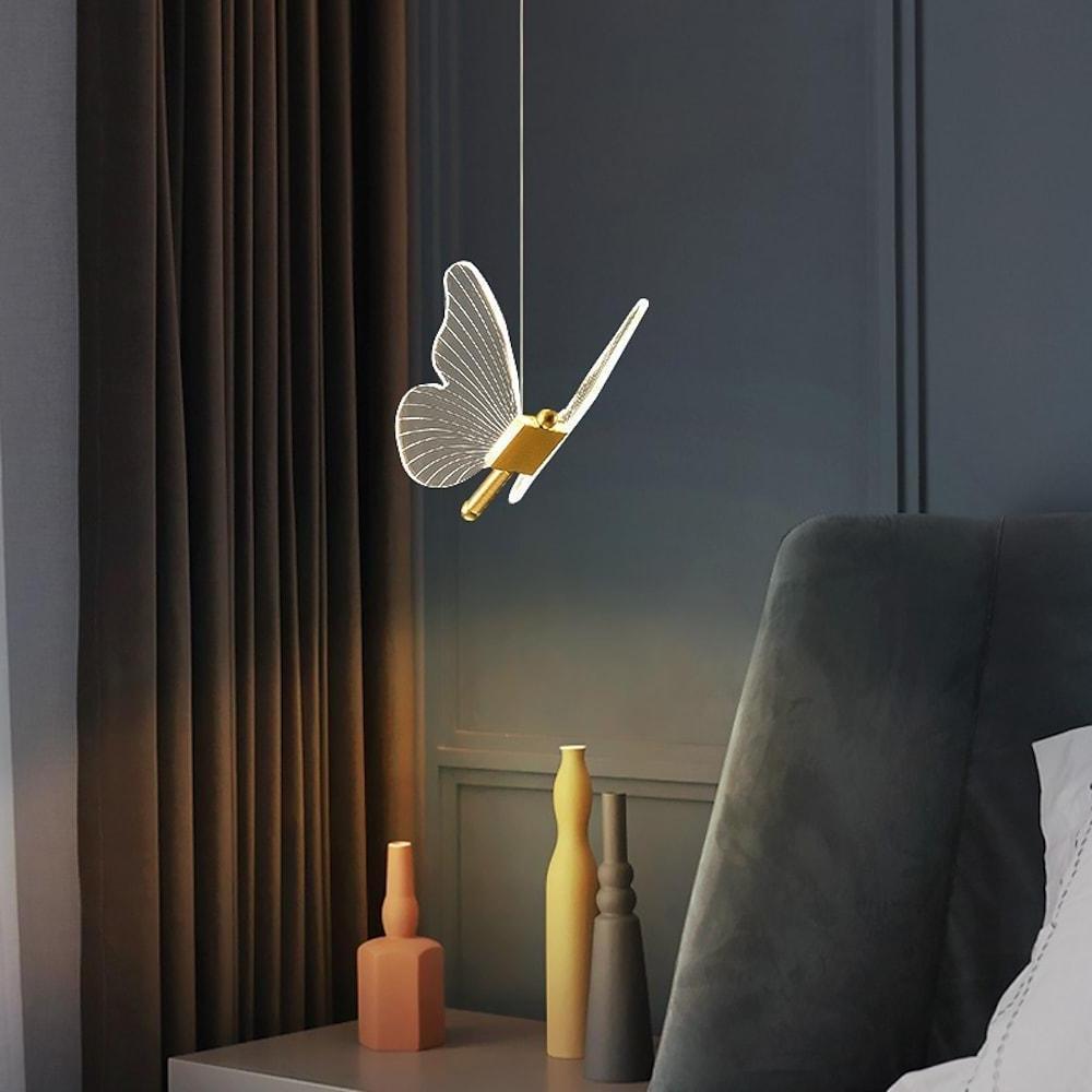 Butterfly Nordic LED Pendant Light – Acrylic & Metal Hanging Lamp