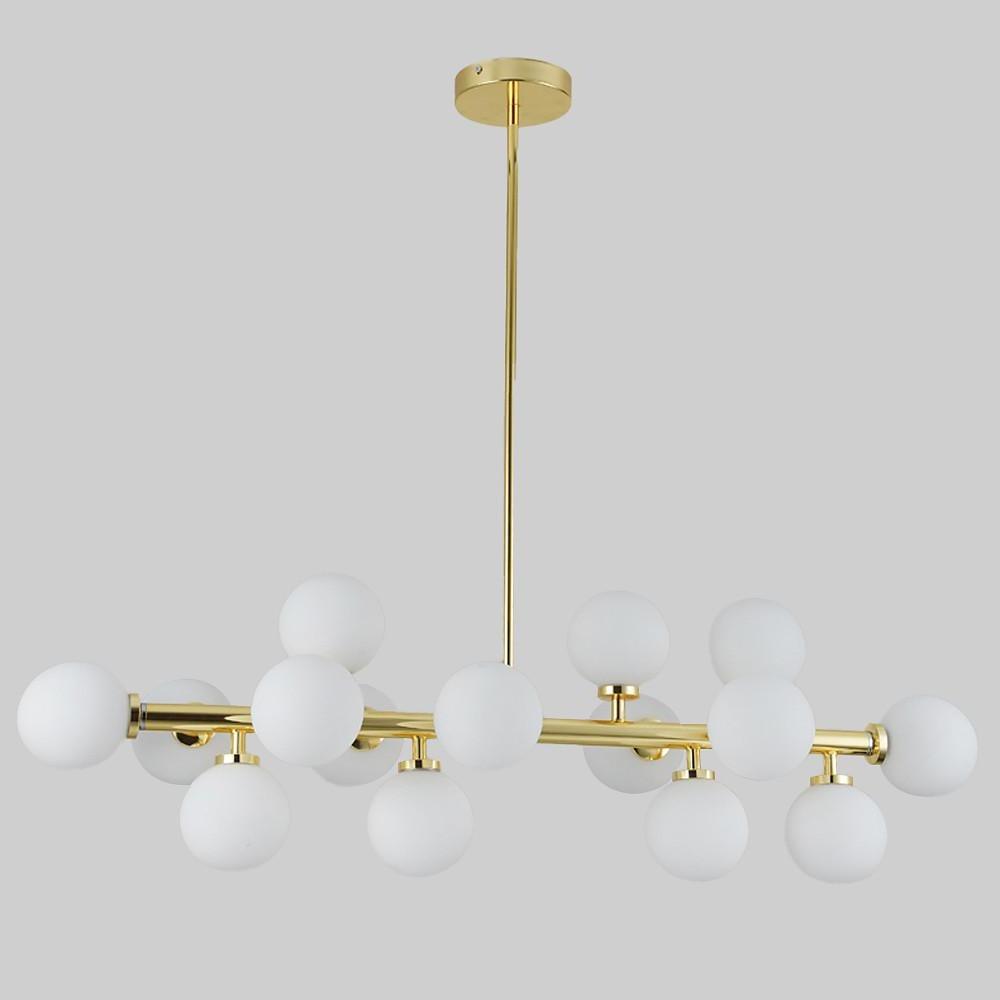 35" Modern Sputnik Chandelier with 16 LED Glass Globe Lights