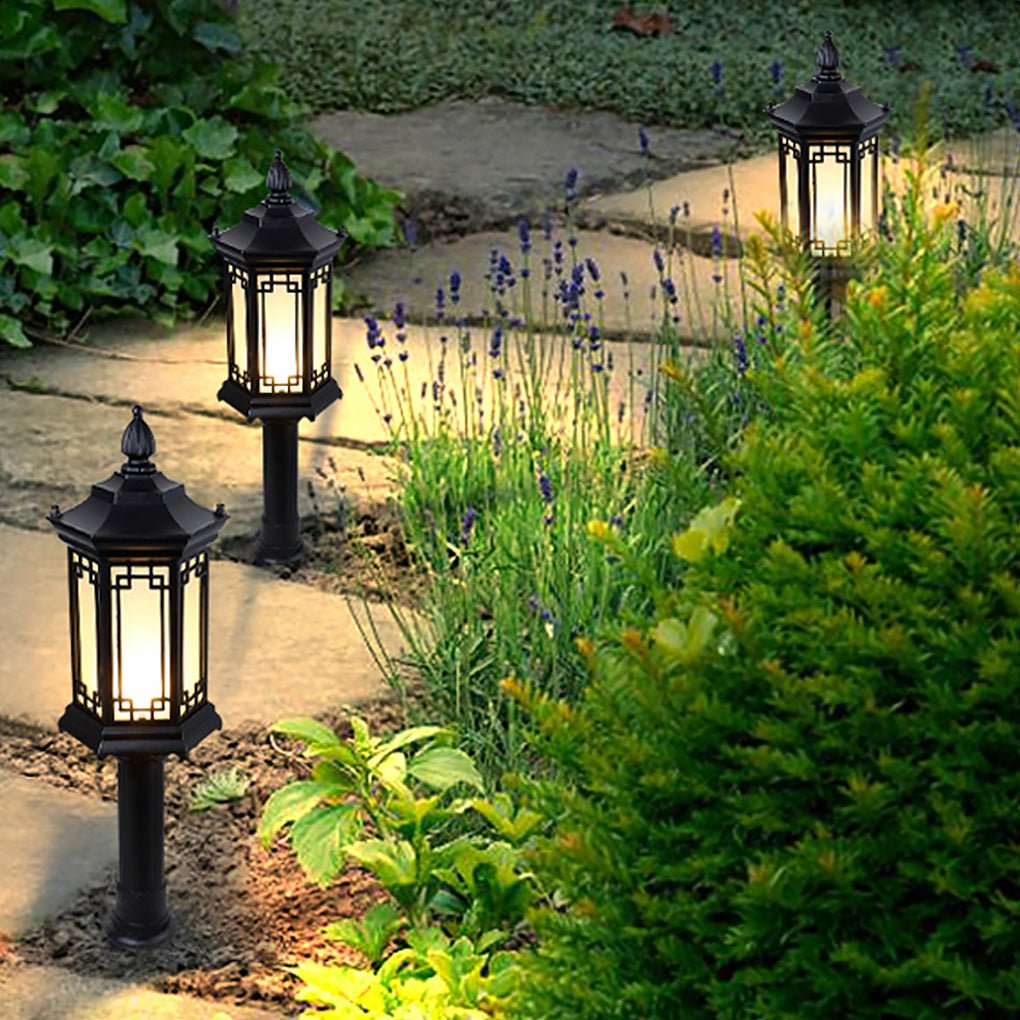 Rhombus LED Pathway Lights with Frosted Glass for Gardens