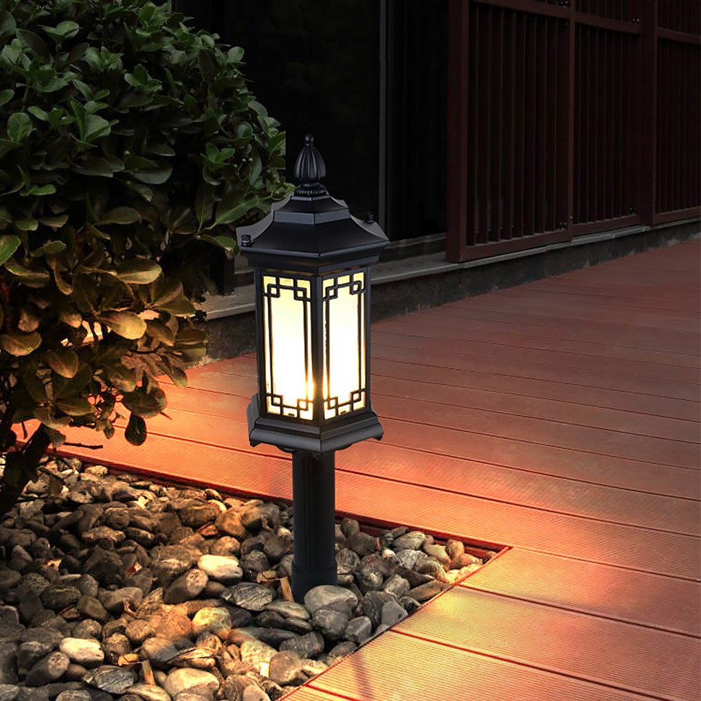 Rhombus LED Pathway Lights with Frosted Glass for Gardens