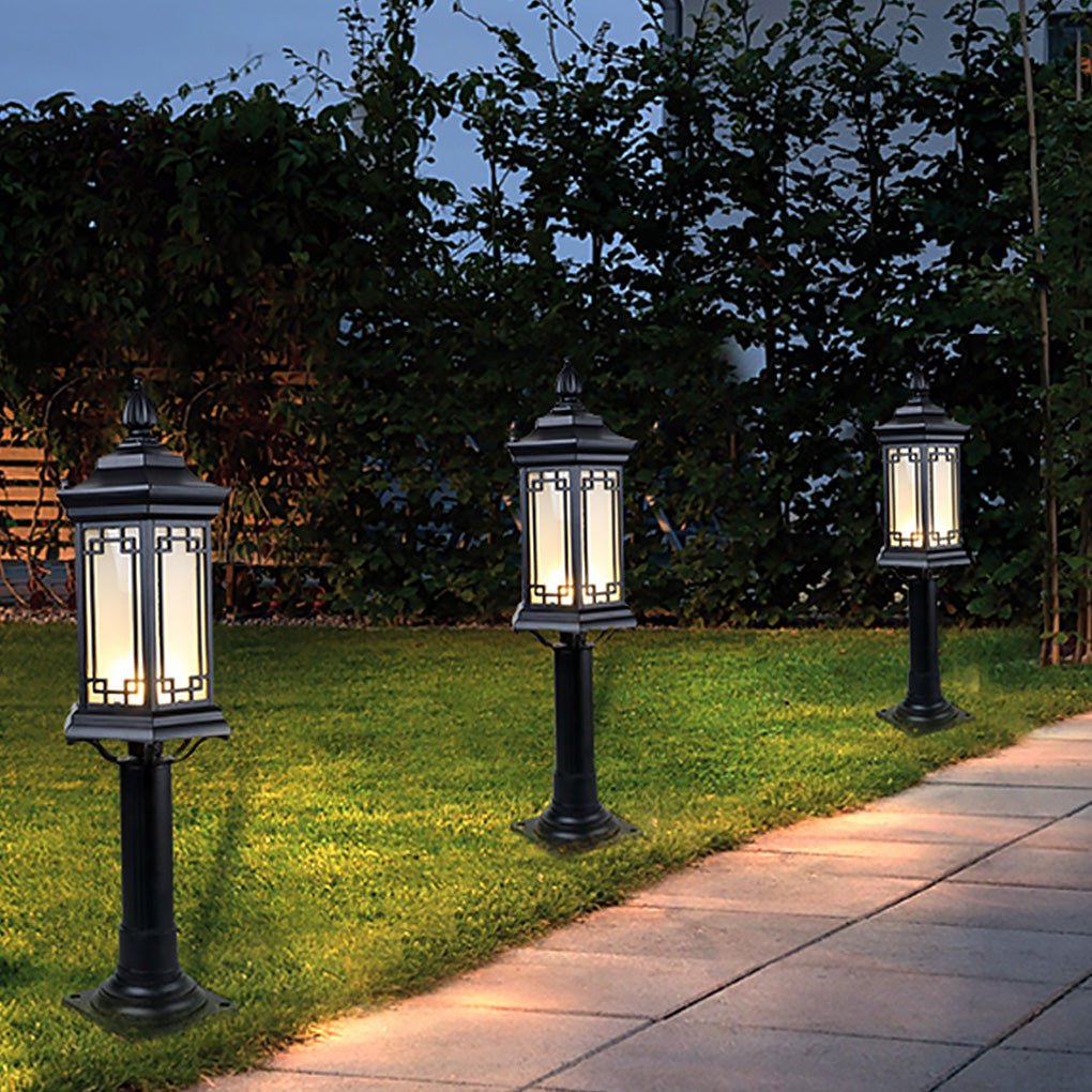 Rhombus LED Pathway Lights with Frosted Glass for Gardens