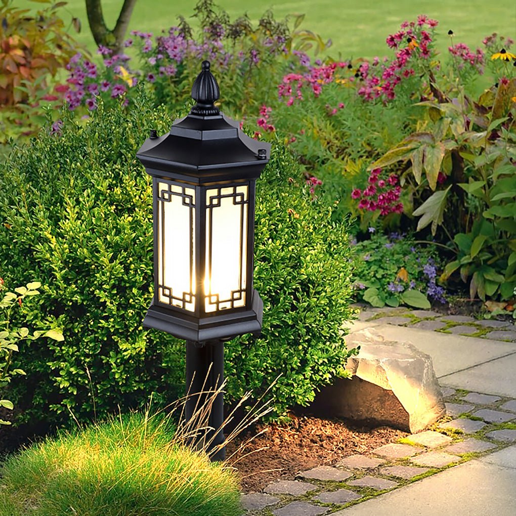 Rhombus LED Pathway Lights with Frosted Glass for Gardens