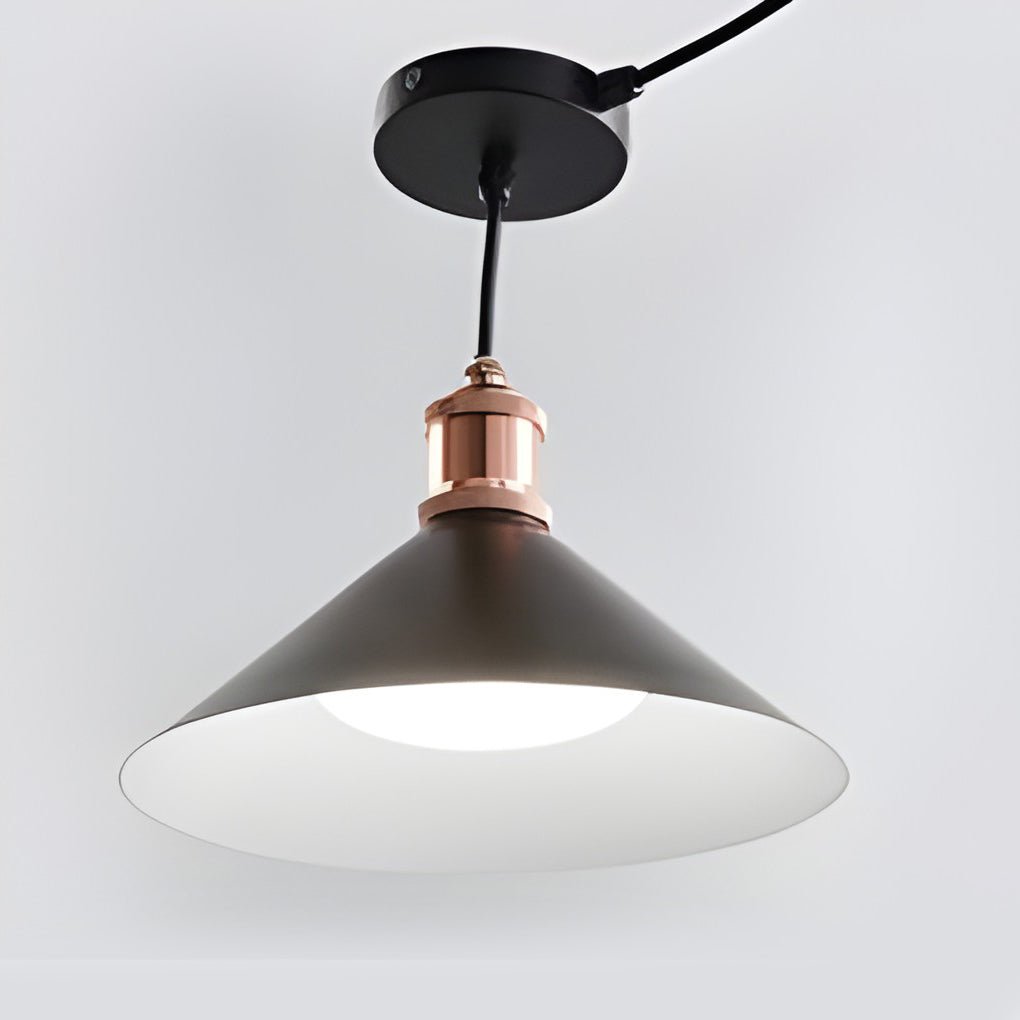 Solar Conical Pendant Light Waterproof Outdoor Hanging Lamp