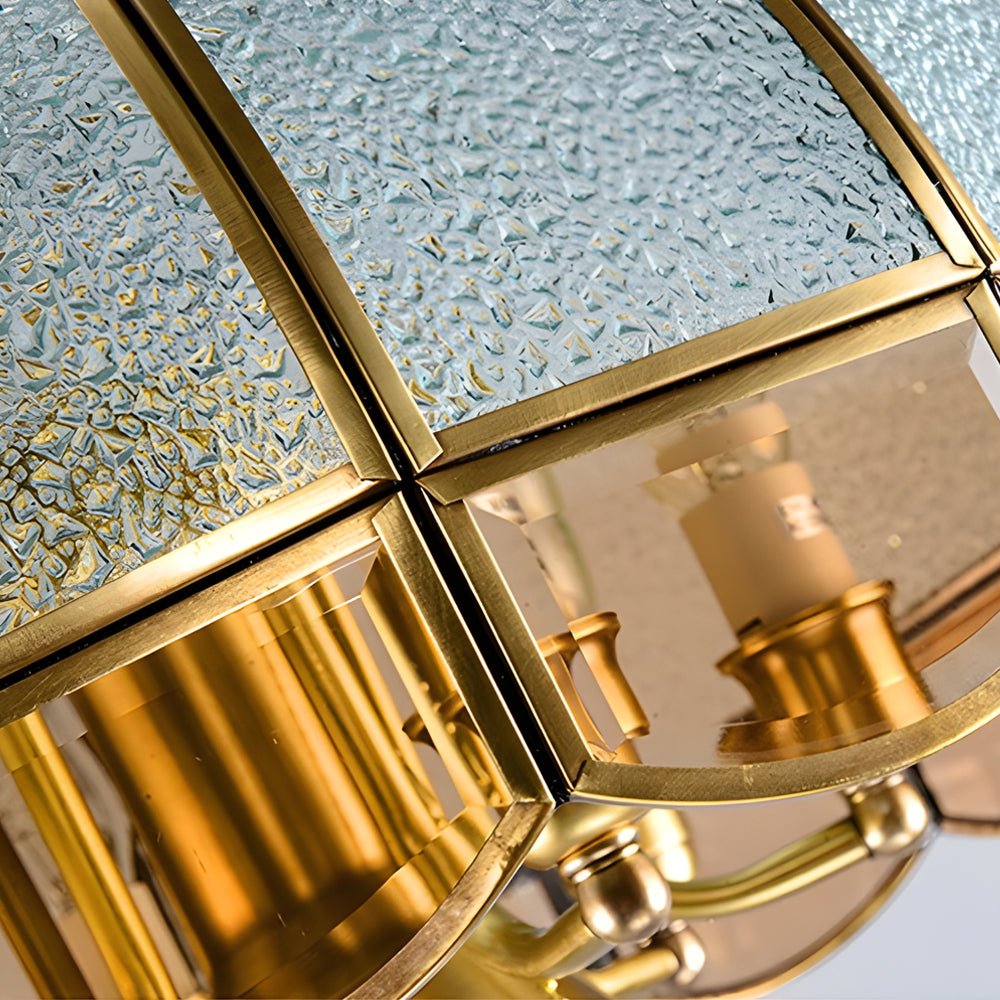 Frosted Glass Pendant Light with Copper Trim & 3-Step Dimming