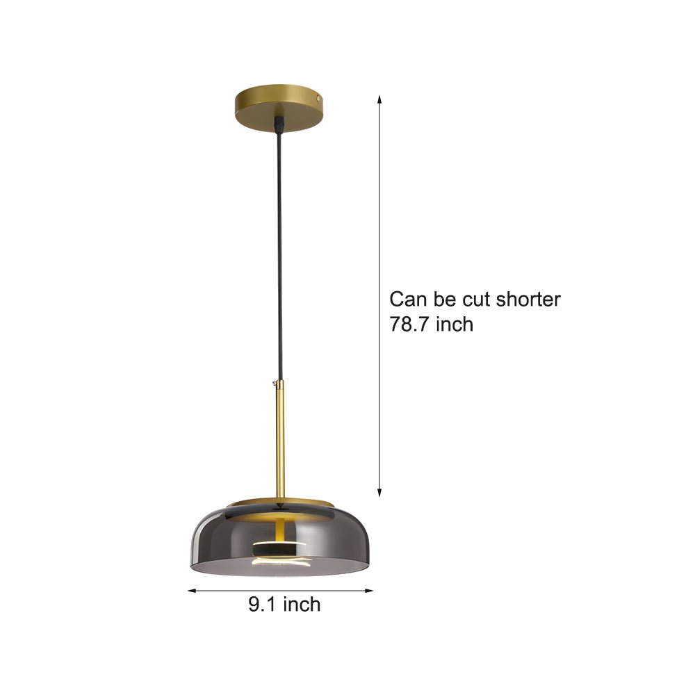 Modern Glass Pendant Light 1-Light Nordic Hanging Lamp