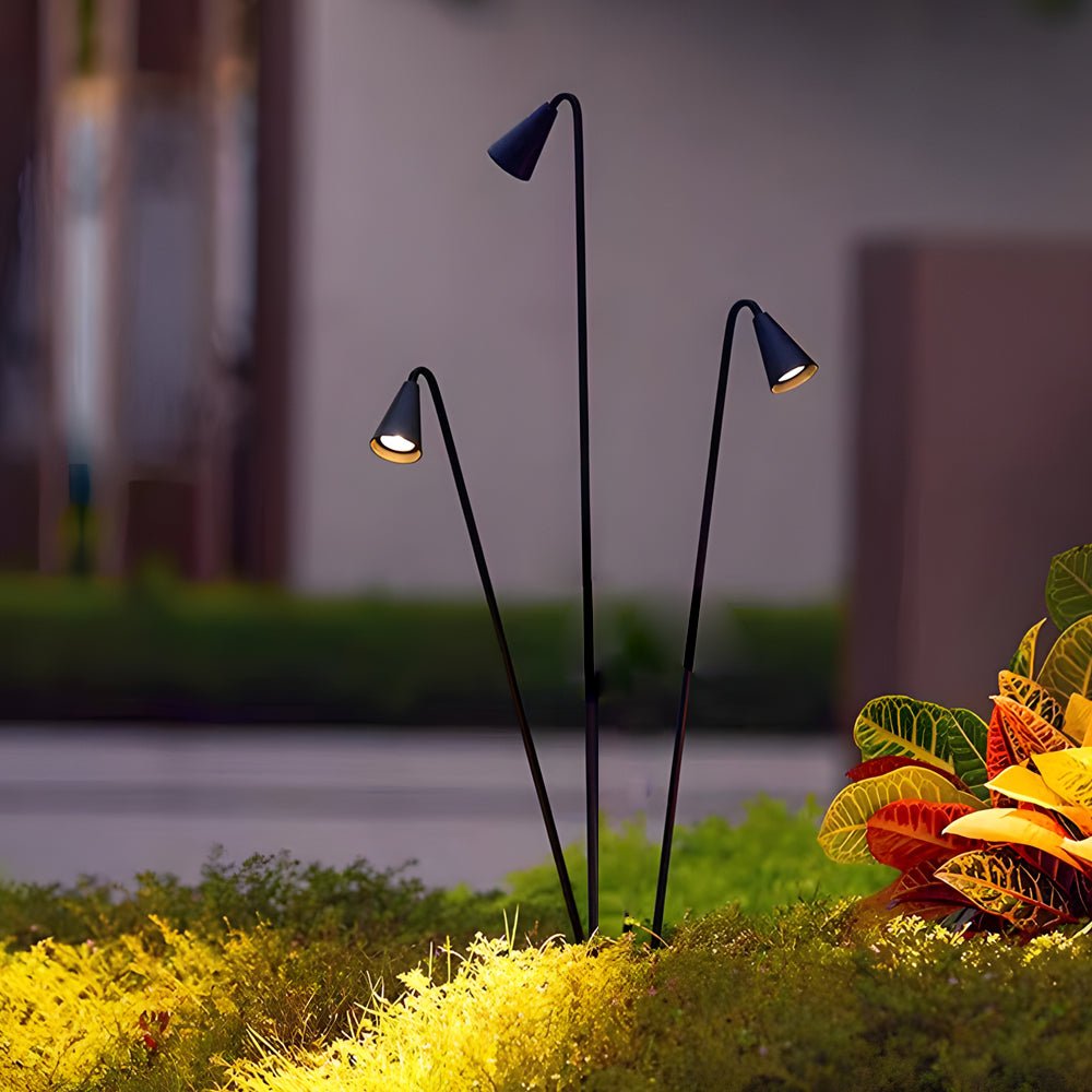 Industrial Black Multi-Head LED Floor Lamp with Adjustable Lights