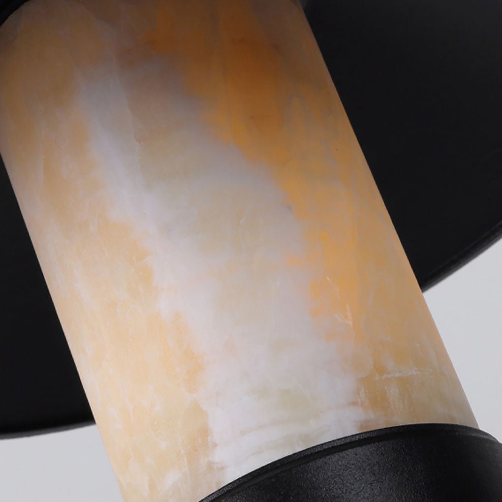 Industrial Outdoor Garden Light with Marble Shade and Aluminum Body