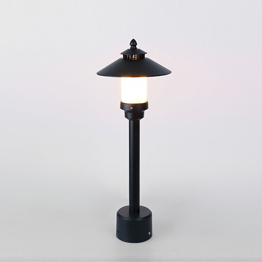 Industrial Outdoor Garden Light with Marble Shade and Aluminum Body