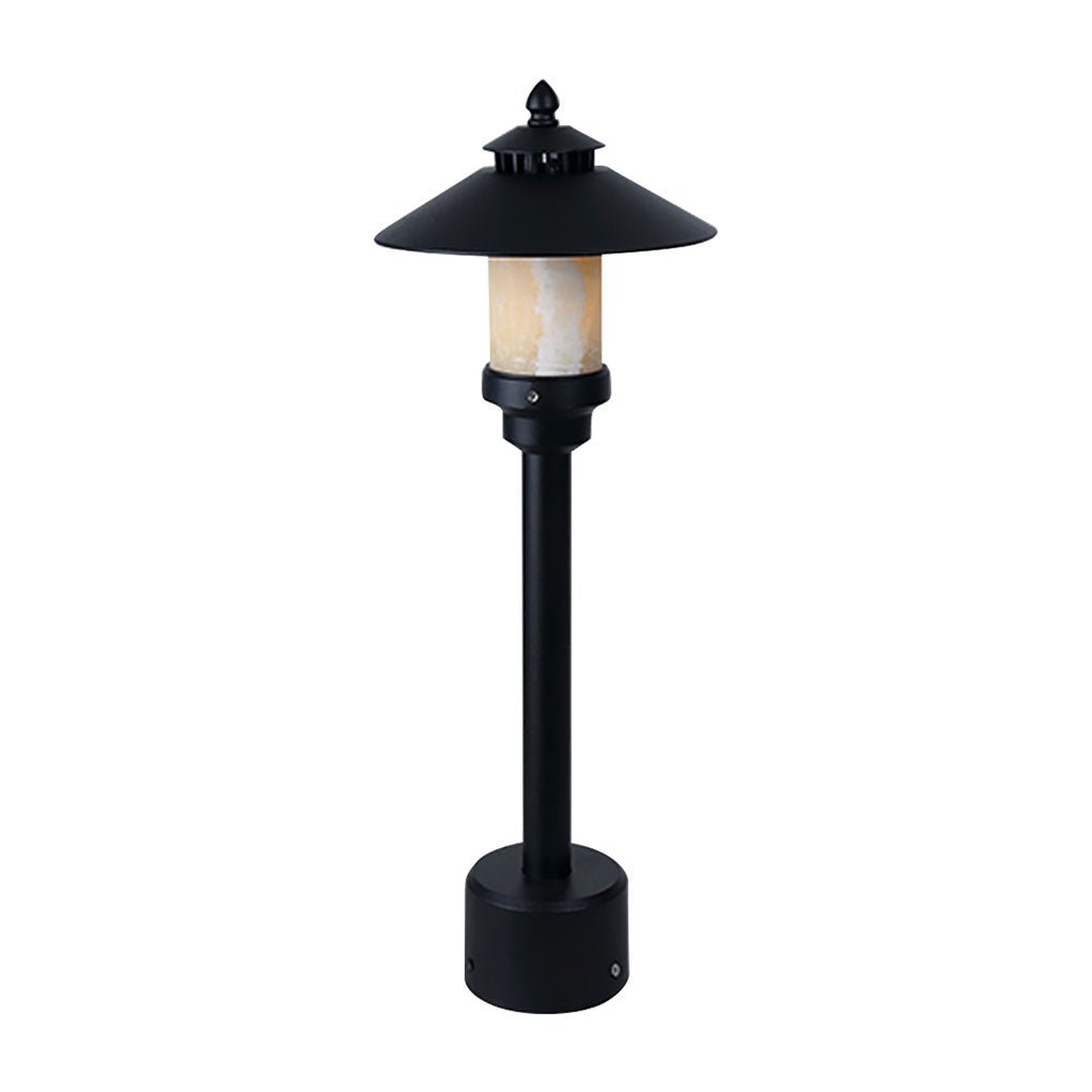 Industrial Outdoor Garden Light with Marble Shade and Aluminum Body