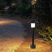 Industrial Outdoor Garden Light with Marble Shade and Aluminum Body