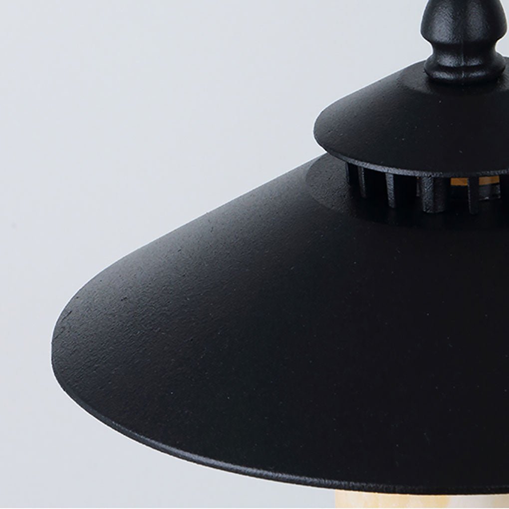 Industrial Outdoor Garden Light with Marble Shade and Aluminum Body