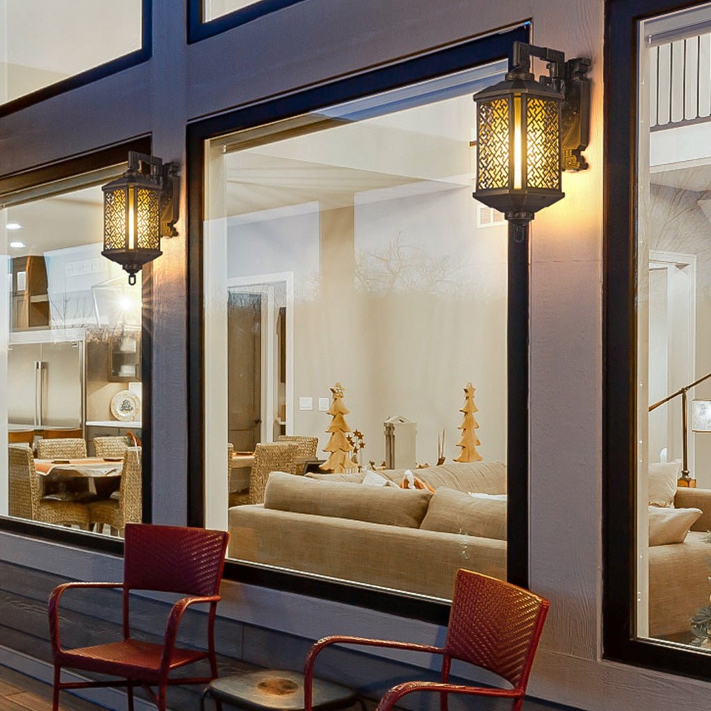 Industrial Hollow Pattern Outdoor Waterproof Wall Lamp