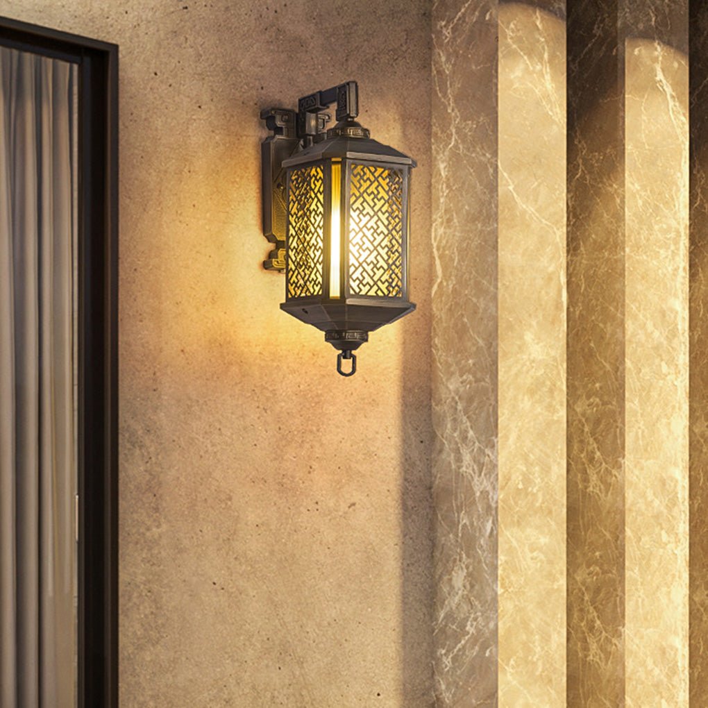 Industrial Hollow Pattern Outdoor Waterproof Wall Lamp