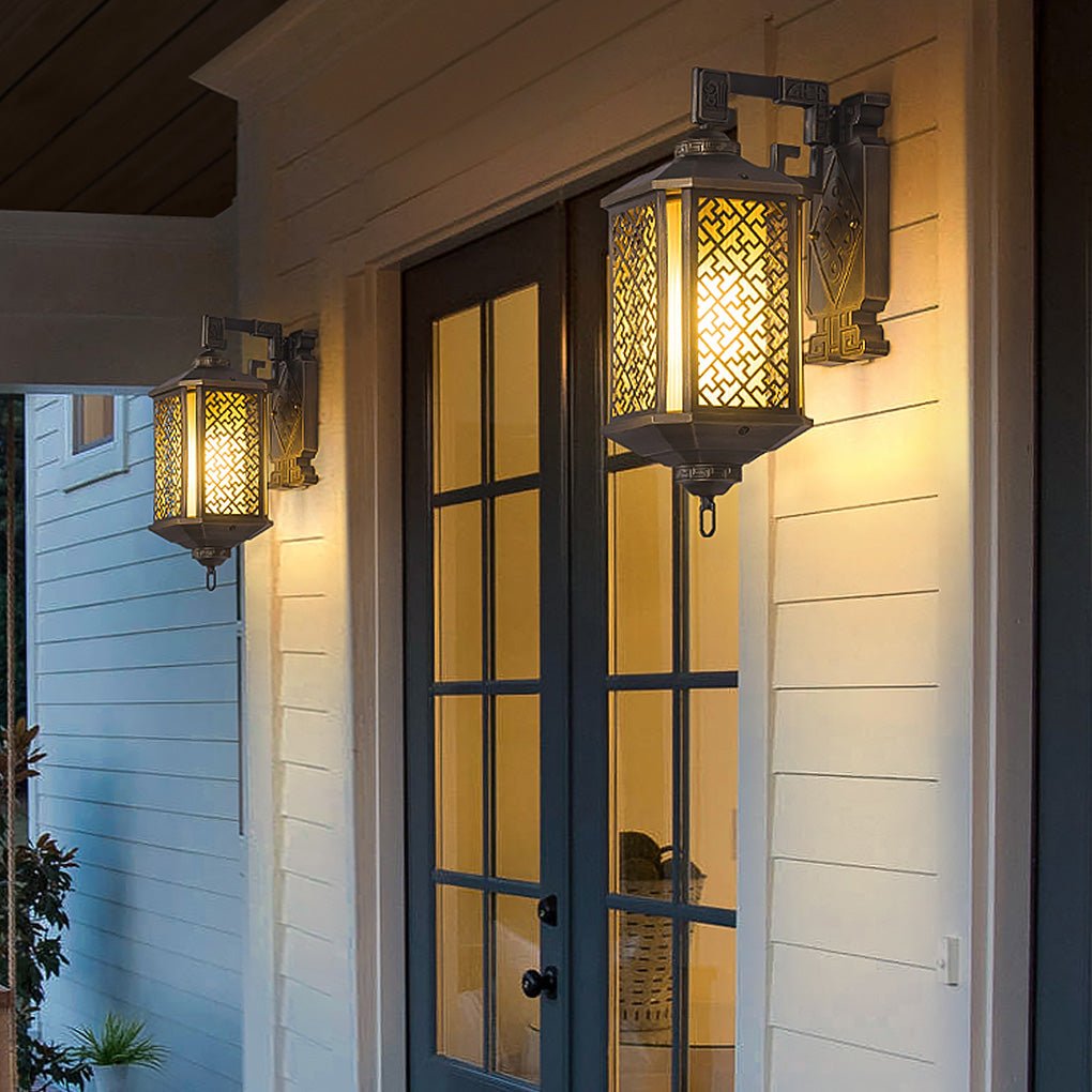 Industrial Hollow Pattern Outdoor Waterproof Wall Lamp