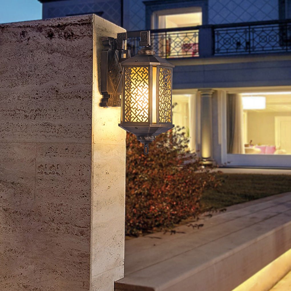 Industrial Hollow Pattern Outdoor Waterproof Wall Lamp