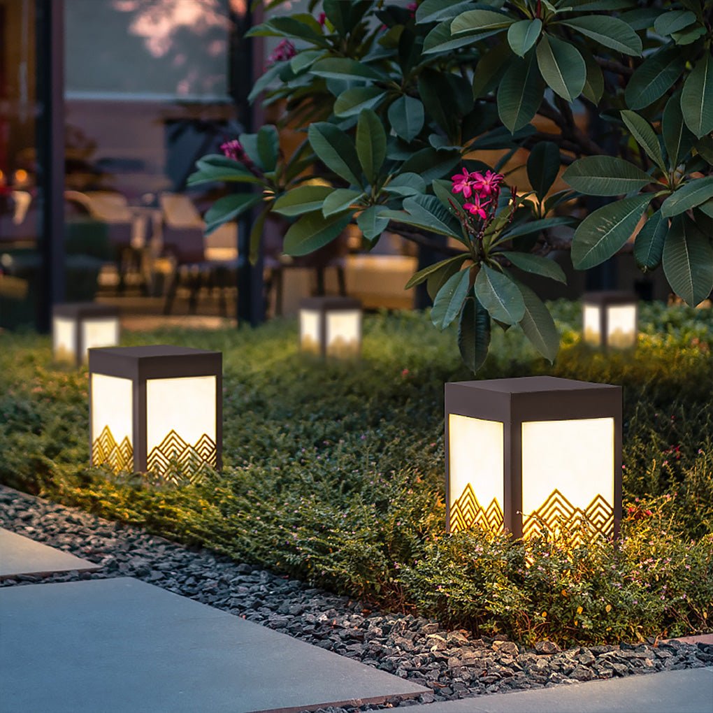 Modern Rectangular Landscape Lamp - Stainless Steel Outdoor Lighting