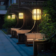Waterproof Outdoor Chandelier with Artificial Marble Shade
