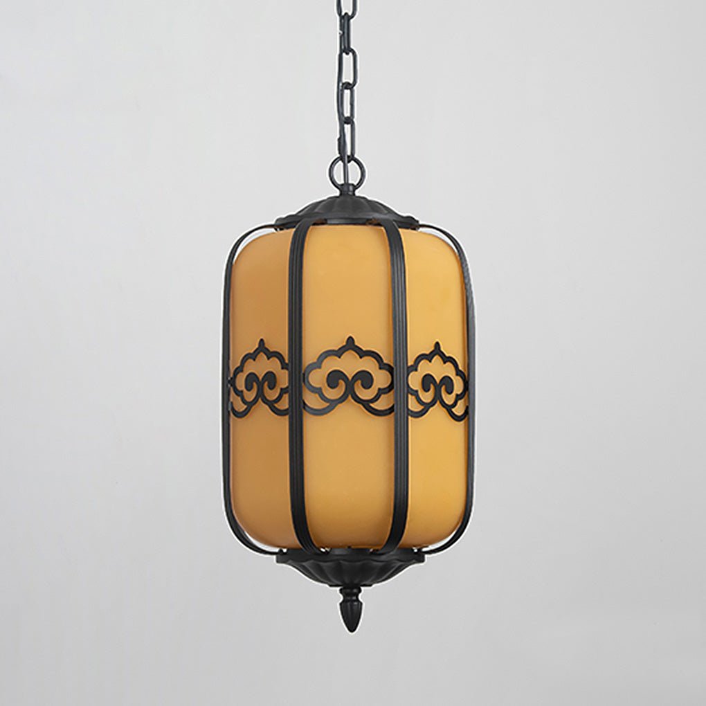Waterproof Outdoor Chandelier with Artificial Marble Shade